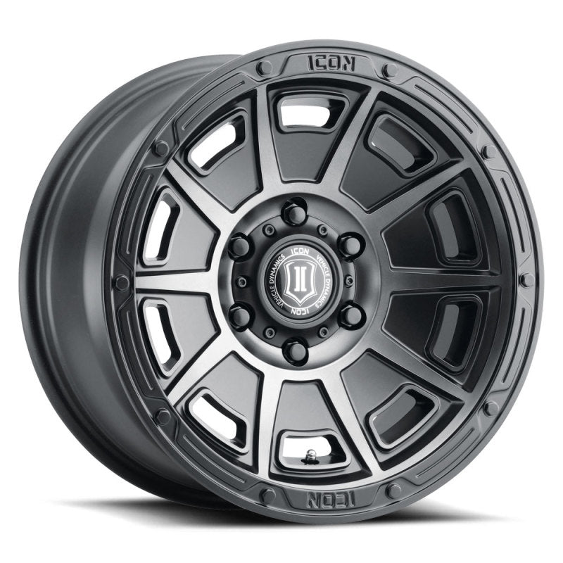 ICON 3017859447SSBT fits Victory 17x8.5 6x120 0mm Offset 4.75in BS Smoked Satin Black Tint Wheel