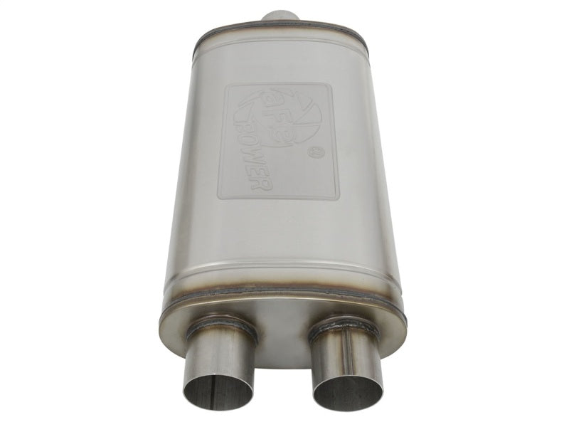 AFE 49M00015 rce XP SS Muffler 3in Center Inlet / 3in Offset Outlet 22in L x 11