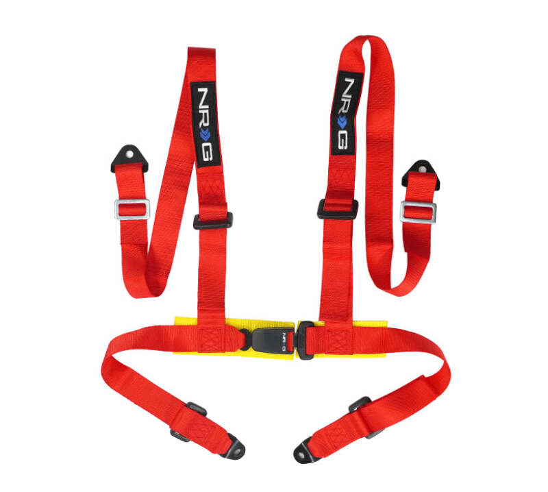 NRG SBH-4PC-SRD 4 Point Seat Belt Harness / Buckle Lock- Red