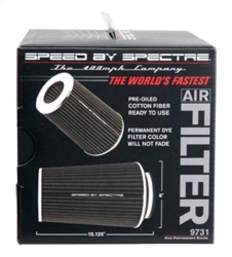 Spectre 9731 Adjustable Conical Air Filter 9-1/2in. Tall (Fits 3in. / 3-1/2in. / 4in. Tubes) - Blk