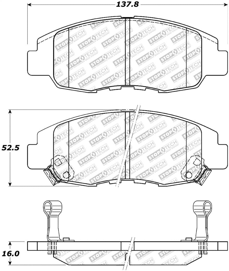 Stoptech 305.0764 Street Select Brake Pads - Front/Rear