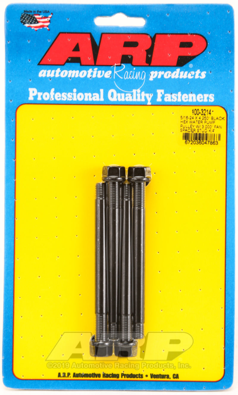 ARP 100-3214 5/16-24 X 4.250 Black Hex Water Pump Pulley w/ 3.000in Fan Spacer