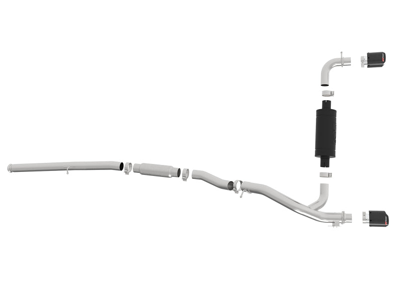 AFE 49-33103-C 3in 304 SS Cat-Back Exhaust System w/ Carbon Fiber Tips 16-18 f