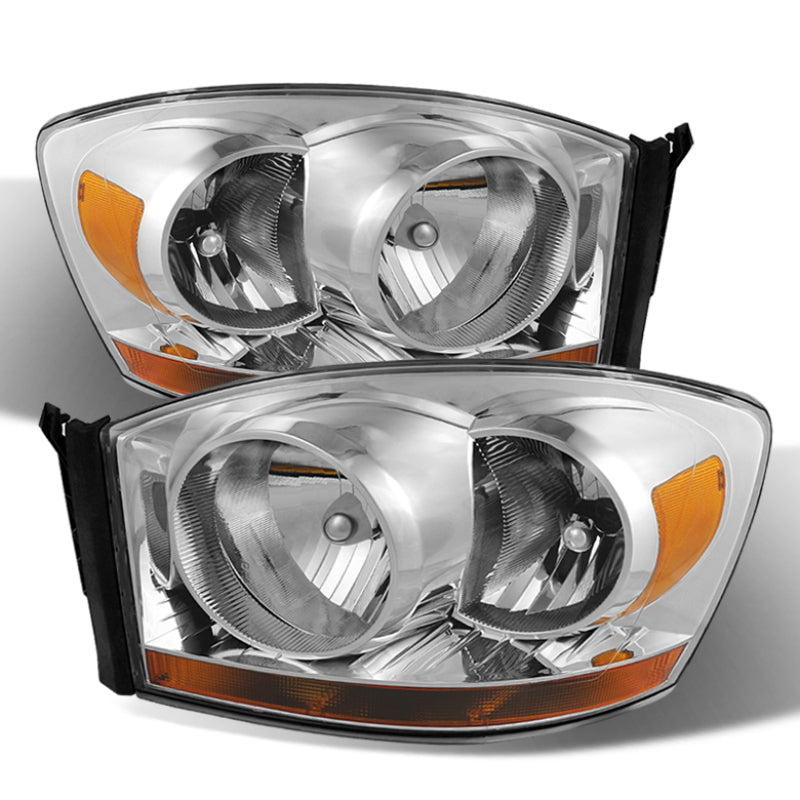 9026089 Xtune fits Dodge 06-08 Ram w/ Chrome Bezel & Amber Bar Headlights Chro