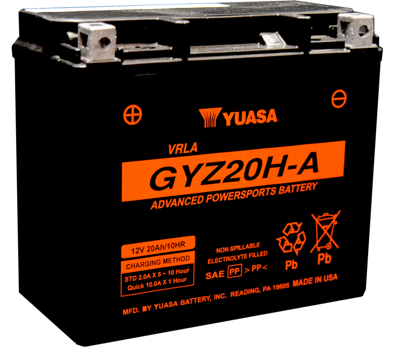 Yuasa YUAM720GHA GYZ20HA High Performance Maintenance Free AGM 12 Volt Battery