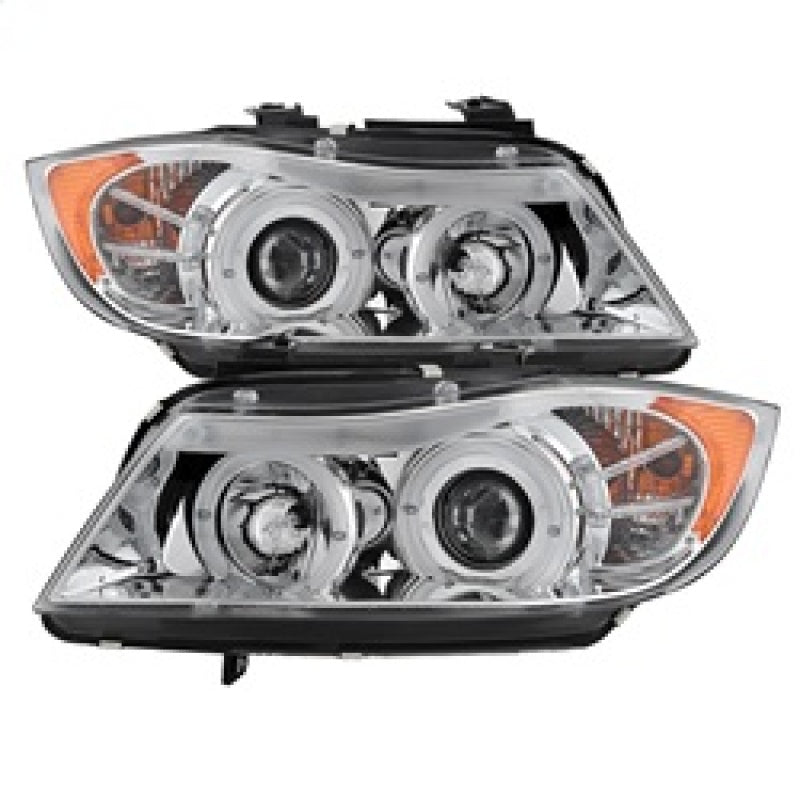 Spyder 5009012 fits BMW 06-08 E90 3-Series Projector LED Halo Amber Reflctr Rpl