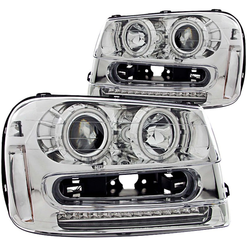 ANZO 111131 2009 fits Chevrolet 02-20 Trailblazer Projector Headlights w/ Halo Chrome