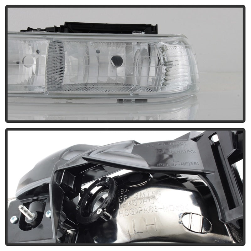 5064226 Xtune fits Chevy 00-06 TahOE Amber Crystal Headlights w/ Bumper Lights