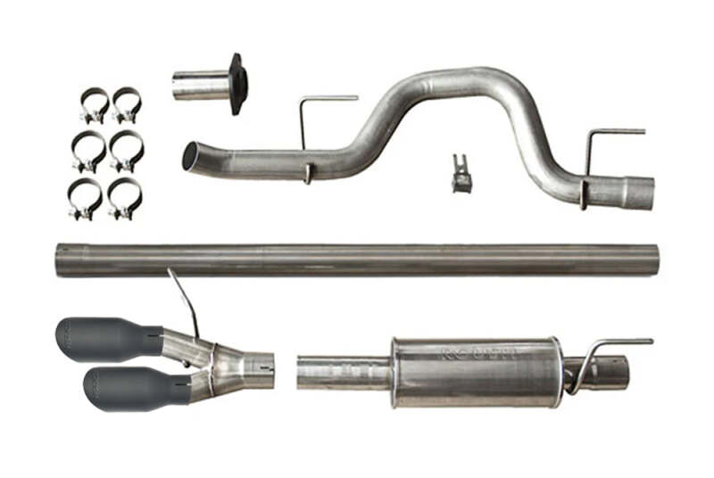Roush 421711-BLK 10-14 fits Ford F-150 / Raptor 6.2L Side Exit Black Tip Cat Back Exhaust