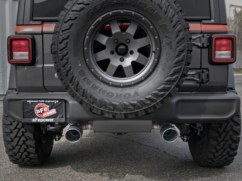 AFE 49-48076-B Series 2.5in 409 SS Cat-Back Exhaust w/ Black Tips 18-19 fits Je