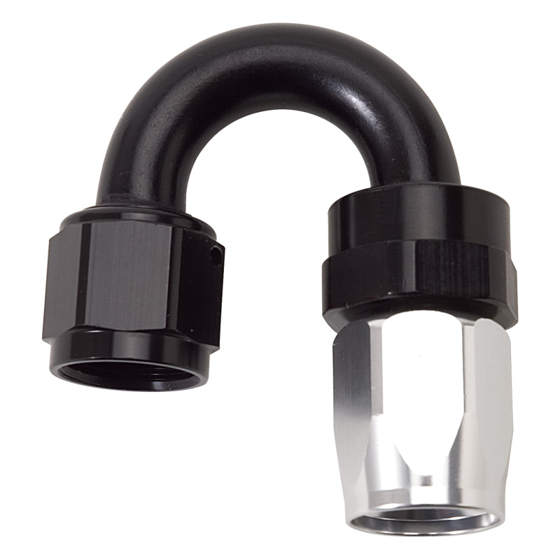 Russell 613533 Performance -12 AN Black/Silver 180 Degree Tight Radius Full Flow Swivel Hose End