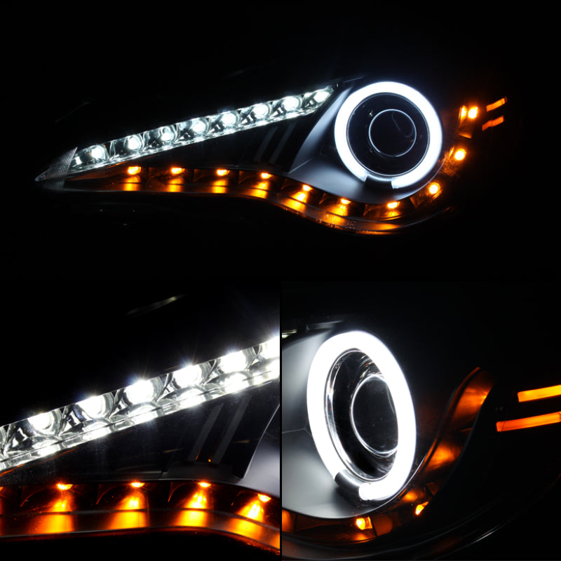 SPYDER 5075383 fits Scion FRS Projector Headlights CCFL Halo DRL LED Black