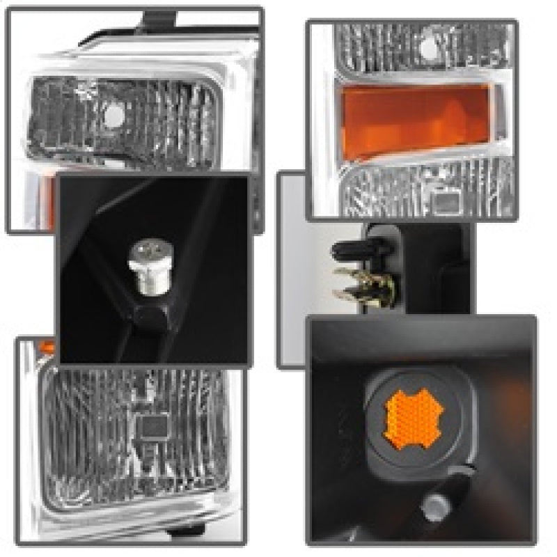 9022401 Xtune fits Ford 08-10 F250/350/450 Super Duty OEM Headlights Chrome HD