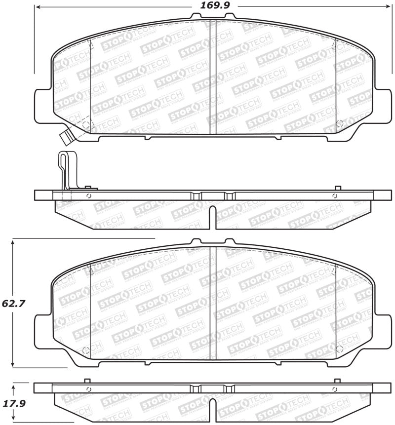Stoptech 308.1509 Street Brake Pads - Front