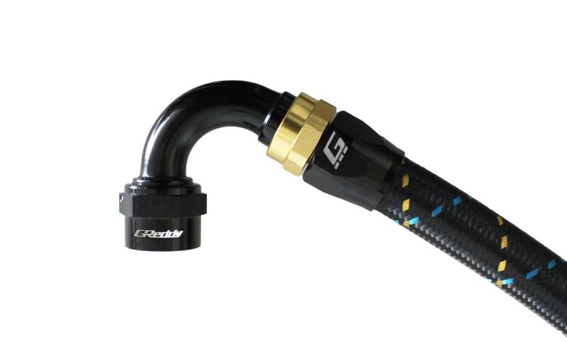 GReddy 12800812 AN08 120 DEGREE HOSE END SWIVEL BLACK/GOLD ANODIZED