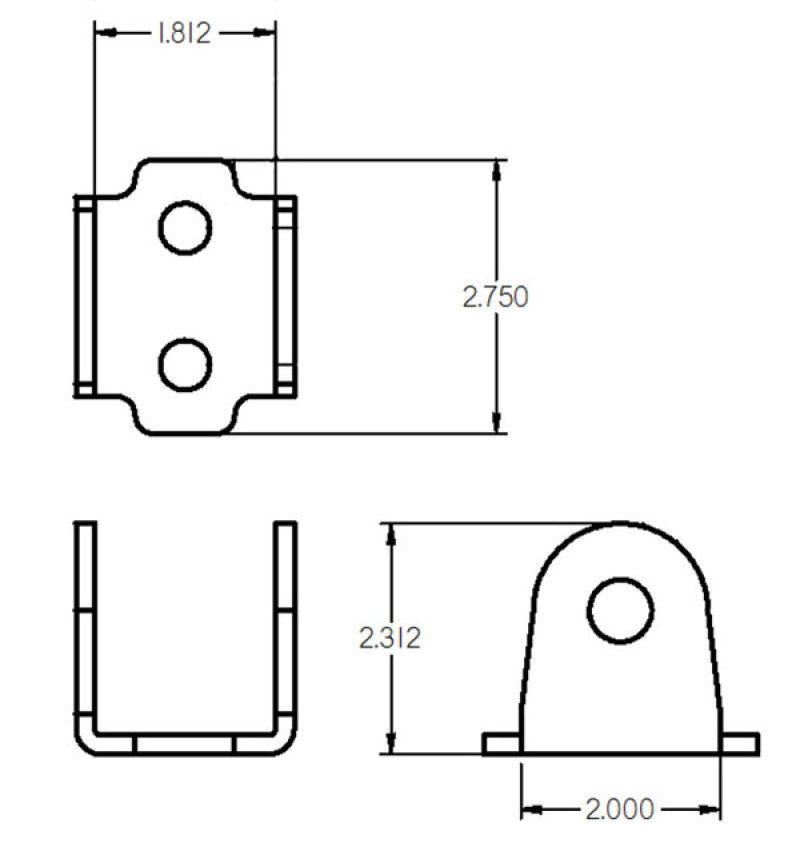 Ridetech 90000332 Bolt-On fits Panhard Bar Frame Bracket Black Powdercoat