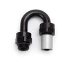 Russell 610820 Performance -6 SAE Port Male to -6 AN Hose 180 Degree Crimp On Hose End - Blk Anodized