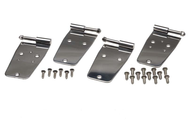 Kentrol 30420 fits Jeep 76-93 CJ/Wrangler YJ Door Hinge Set 4 Pieces - Polished Silver