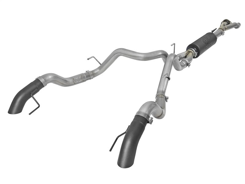 AFE 49-33095-B orce-Xp Cat-Back Exhaust w/Dual Hi-Tuck Tips Black 17-18 fits Fo