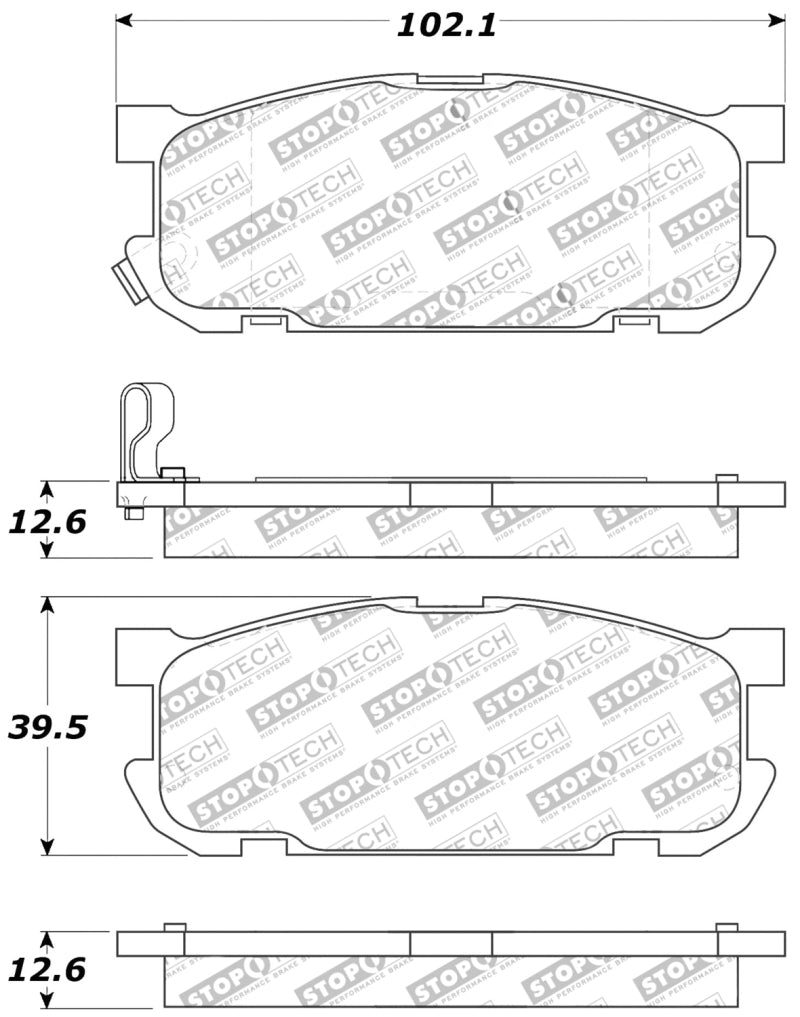 Stoptech 309.0891 Performance 01-05 fits Miata w/ Sport Suspension Rear Brake Pads D891