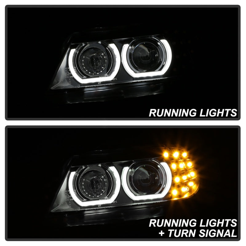 Spyder 5086495 fits BMW 09-12 E90 3-Series 4DR HID w/ AFS Only - LED Turn - Bla