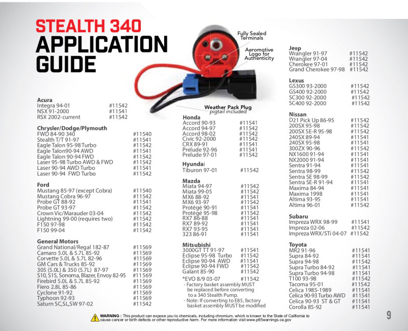 Aeromotive 11541 340 Series Stealth In-Tank E85 Fuel Pump - Offset Inlet