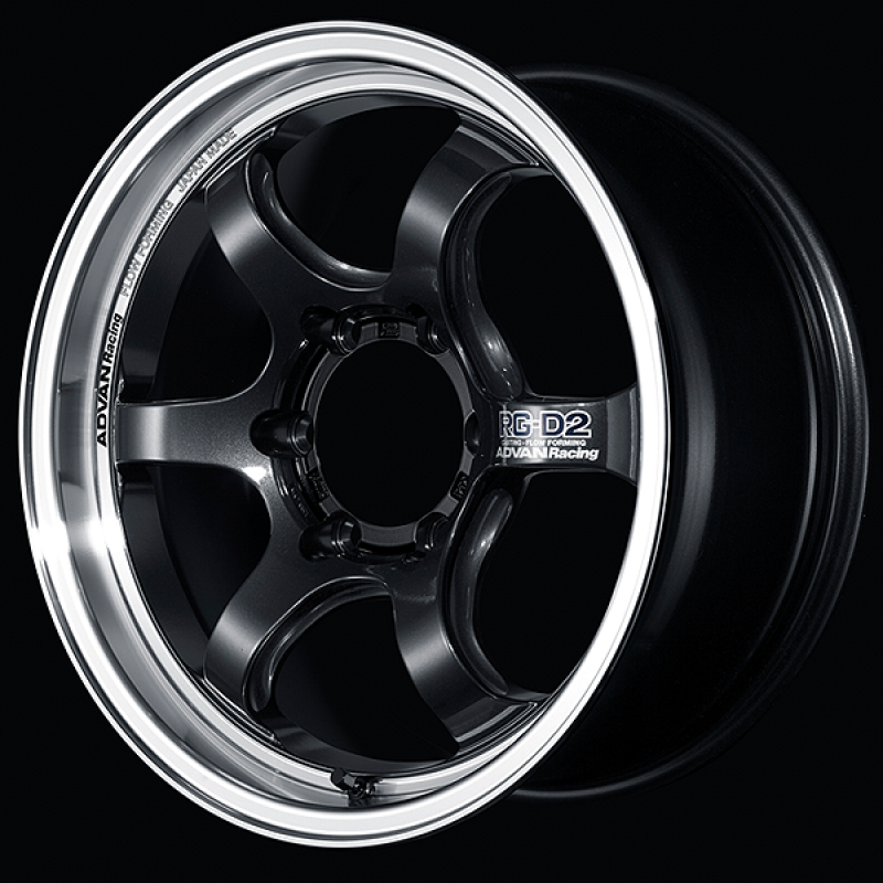 Advan YAT7G20KMBG RG-D2 for Truck 17x8.0 / +20 Offset / 6x139.7 / 112mm Bore / Machining and Black Gunmetallic