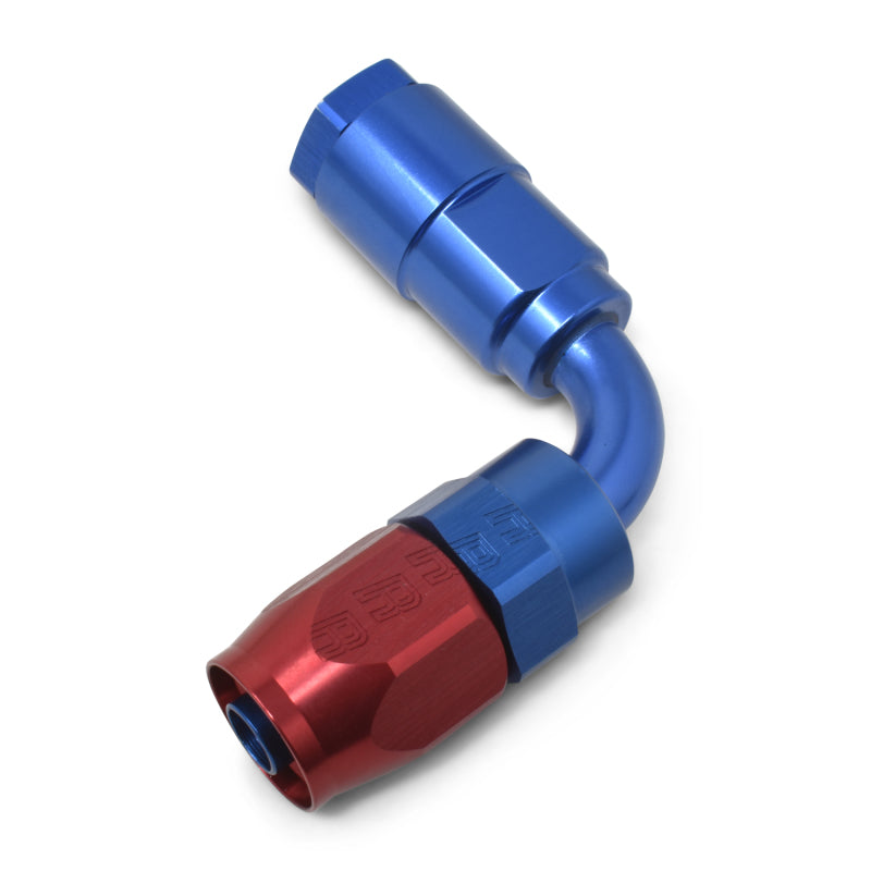 Russell 611270 Performance 5/16in SAE Quick Disc Female to -6 Hose Red/Blue 90 Degree Hose End