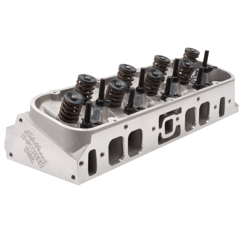 Edelbrock 50459 Cyl Head E-Street BB fits Chevy Oval Port Complete Single