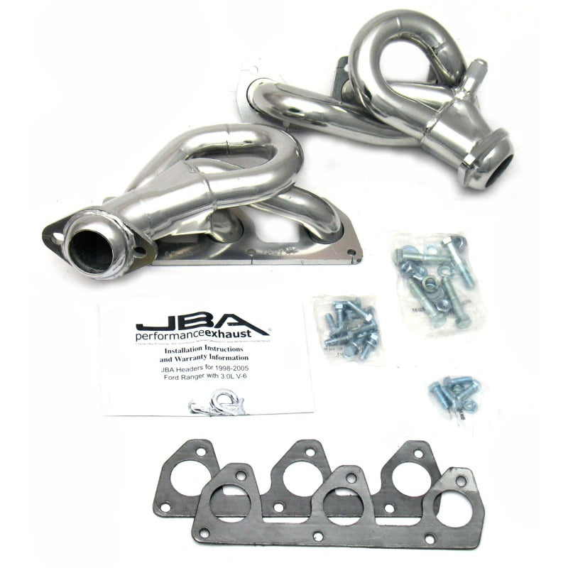 JBA 1647SJS fits Ford 98-01 Ranger 3.0L V6 w/EGR 1-1/2in Primary Silver Ctd Cat4Ward Header