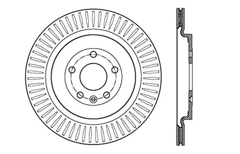 Stoptech 128.65137R Sport Cross Drilled Brake Rotor - Front Right