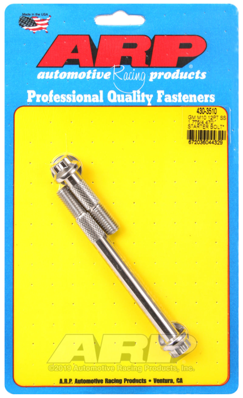 ARP 430-3510 fits GM M10 12pt SS 1.775/4.470in Starter Bolt Kit