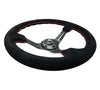 NRG RST-018S-RS RST-018S-RS Reinforced Steering Wheel Blk Suede w/Red Stitching