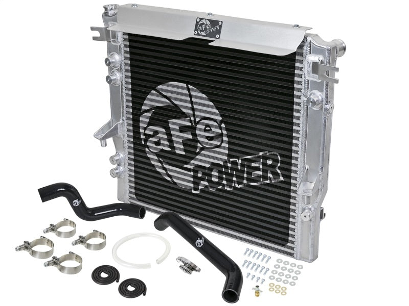 AFE 46-50002-B unner GT Series Bar and Plate Radiator w/ Black Hoses 07-11 fits