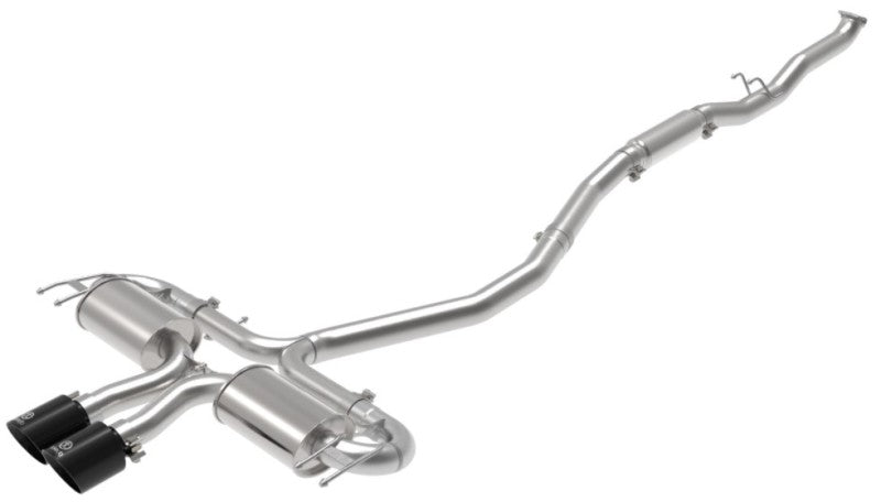 AFE 49-36624-B 3in 304 SS Cat-Back Exhaust System w/Black Tips 17-20 fits Hond