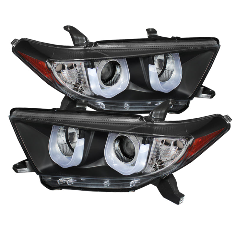 Spyder 5075055 fits Toyota 11-13 Highlander Projector Headlights 3D DRL Blk PRO
