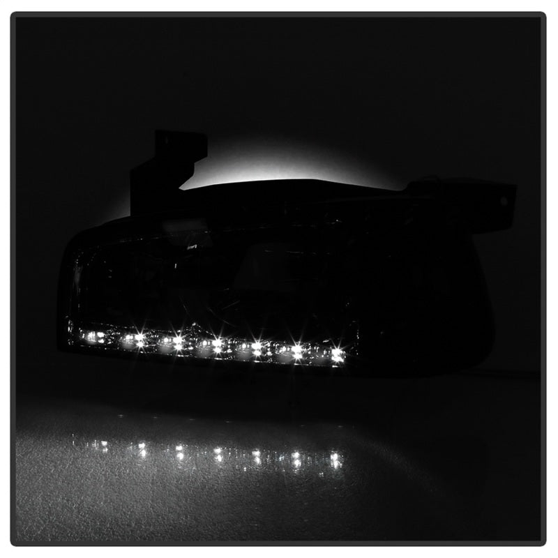 5017628 Xtune fits Dodge 06-10 Charger 1Pc LED Crystal Headlights Chrome HD-ON