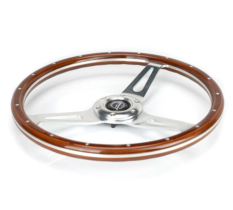 NRG RST-363SL RST-363SL Reinforced Steering Wheel Dark Wood Grain w/Chrome