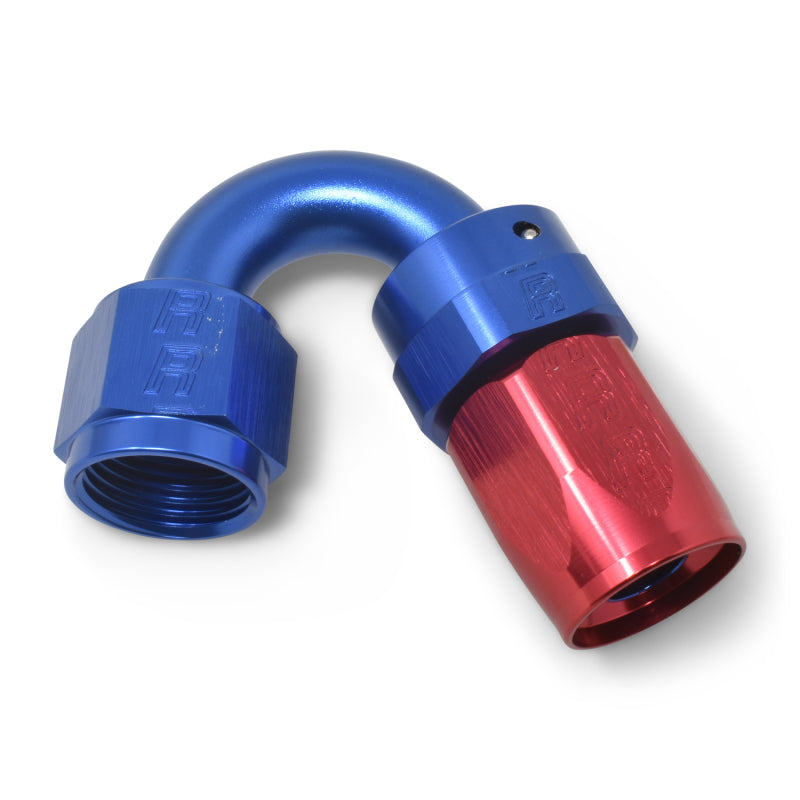 Russell 613480 Performance -12 AN Red/Blue 150 Degree Full Flow Swivel Hose End (With 1-1/8in Radius)