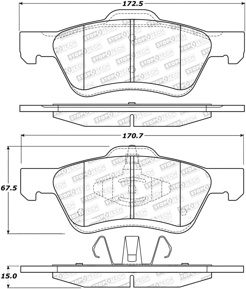 Stoptech 305.1047 Street Select Brake Pads