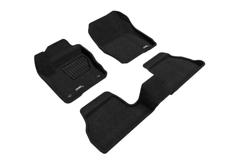 3D MAXpider 12-18 fits Ford Focus Elegant Floor Mat- Black 1St Row 2Nd Row