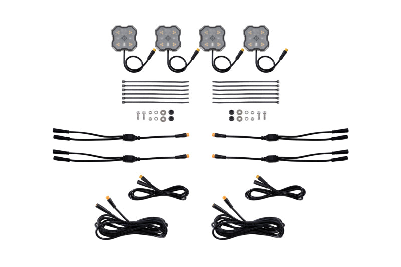 Diode Dyamics Rock Light - Amber/White- M8 Add-On 4-Pack
