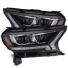AlphaRex 880122 fits Ford 19-21 Ranger LUXX LED Proj Headlights Plank Style Bla