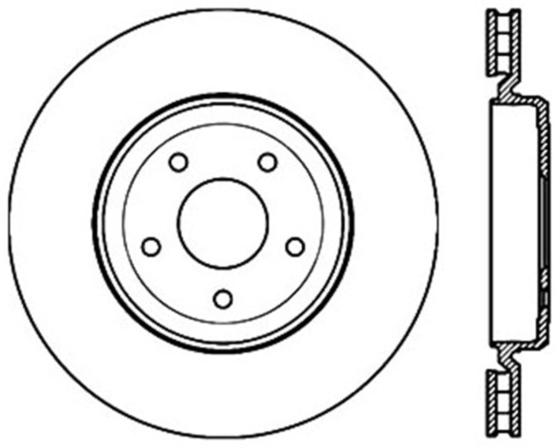 Stoptech 126.62103CSL Power Slot 06-10 Corvette (Z06) / 10 Corvette Grand Sport Rear Left Slotted CRYO Rotor