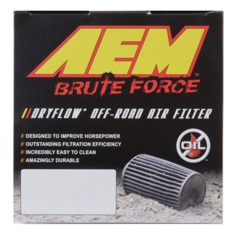 AEM 21-2029BF Dryflow Conical Air Filter 2.75in Flange ID / 6in Base OD / 5.125