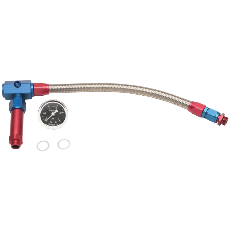 Russell 641260 Performance -6 AN to 3/8in Female NPT ProFlex Demon Carb Dual Inlet Carb Kit (Red/Blue)