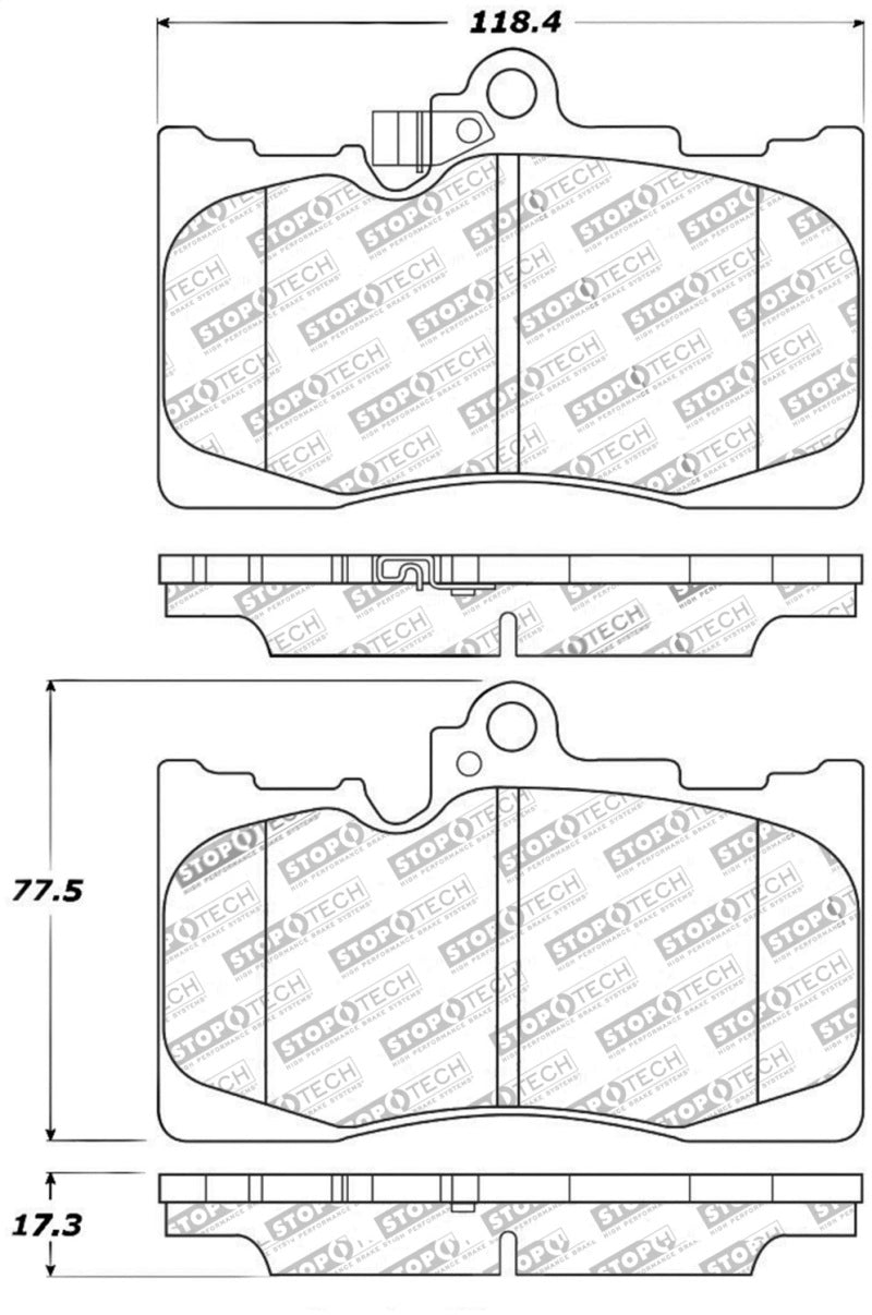 Stoptech 309.1118 Performance 06 fits Lexus GS300/430 / 07-08 GS350 / 06-08 IS350 Front Brake Pads