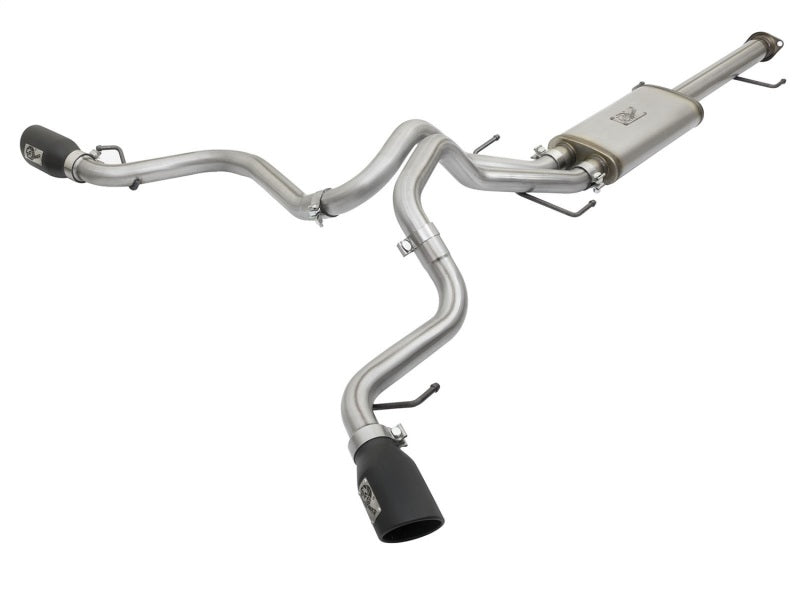 AFE 49-46029-B orce-Xp 3in - 2.5in SS Cat-Back Dual Exhaust w/Black Tips 07-14