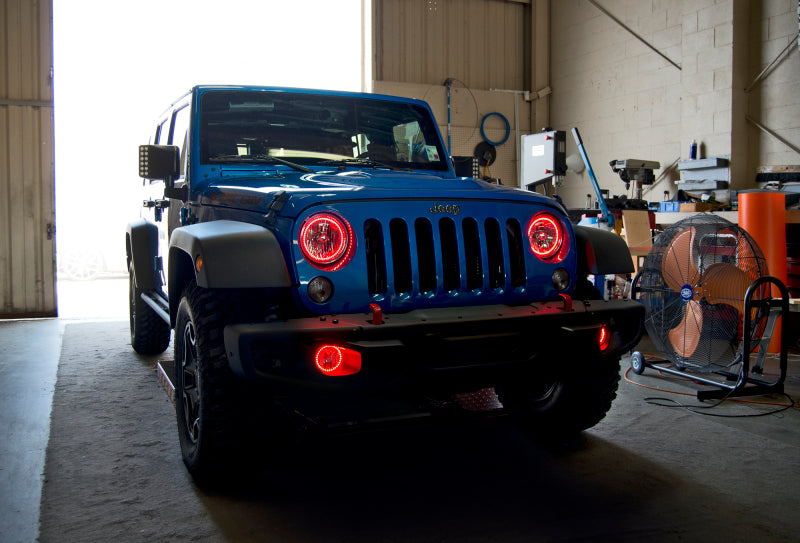 Oracle 07-17 Jeep Wrangler Surface Mount LED Headlight Halo Kit - Red