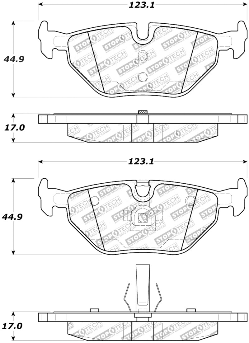 Stoptech 308.0692 Street Touring 01-02 fits BMW Z3 / 03-09 Z4 / 10/90-07 3 Series Rear Brake Pads